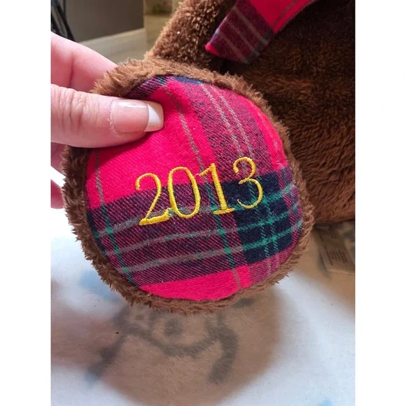 Animal Adventure 2013 Dillard's Christmas Bear Brown Plaid Plush Teddy Bear 14" - Picture 12 of 16